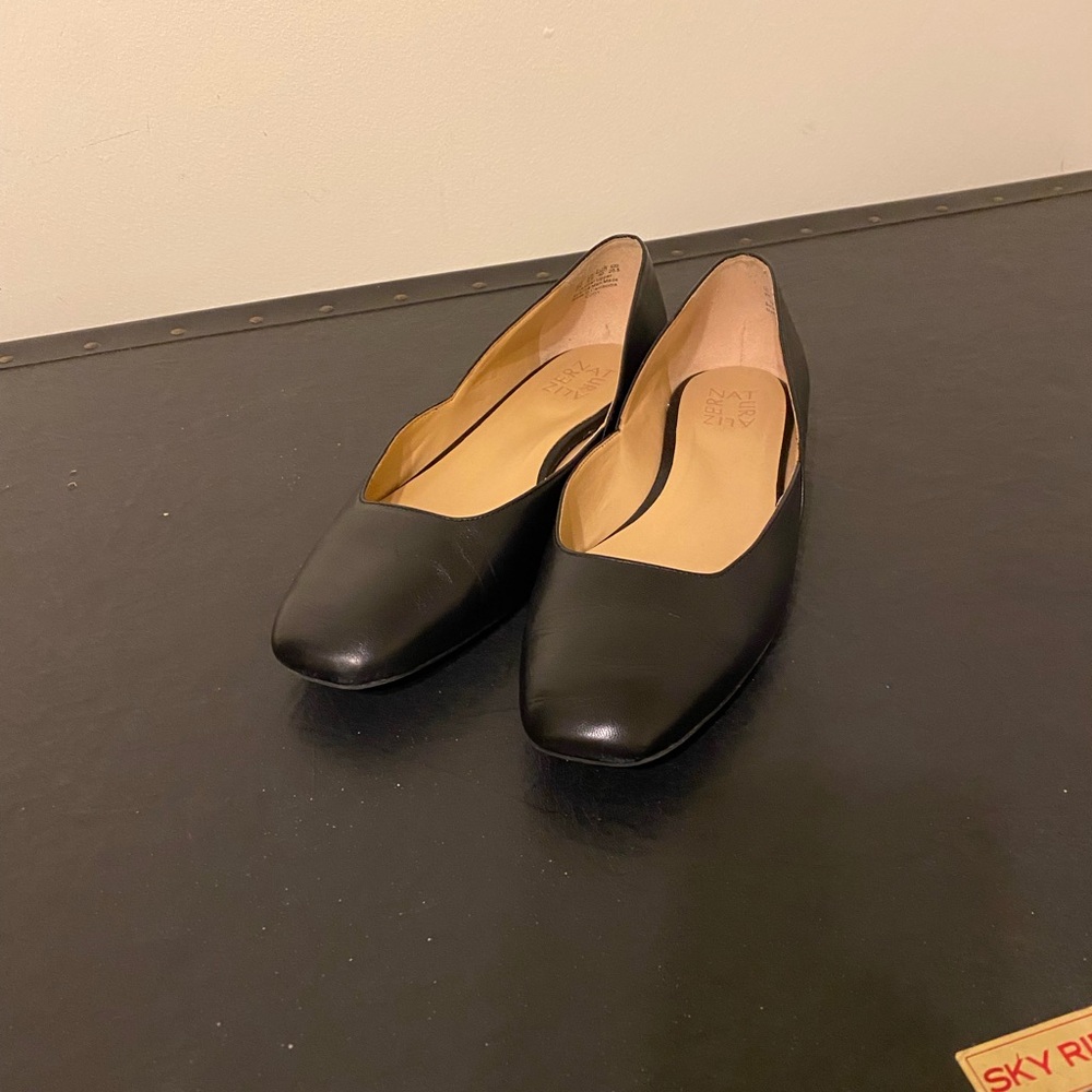 Naturalizer Black Women's Flats Ballerina Style Causal Leather Upper Shoes, 9W